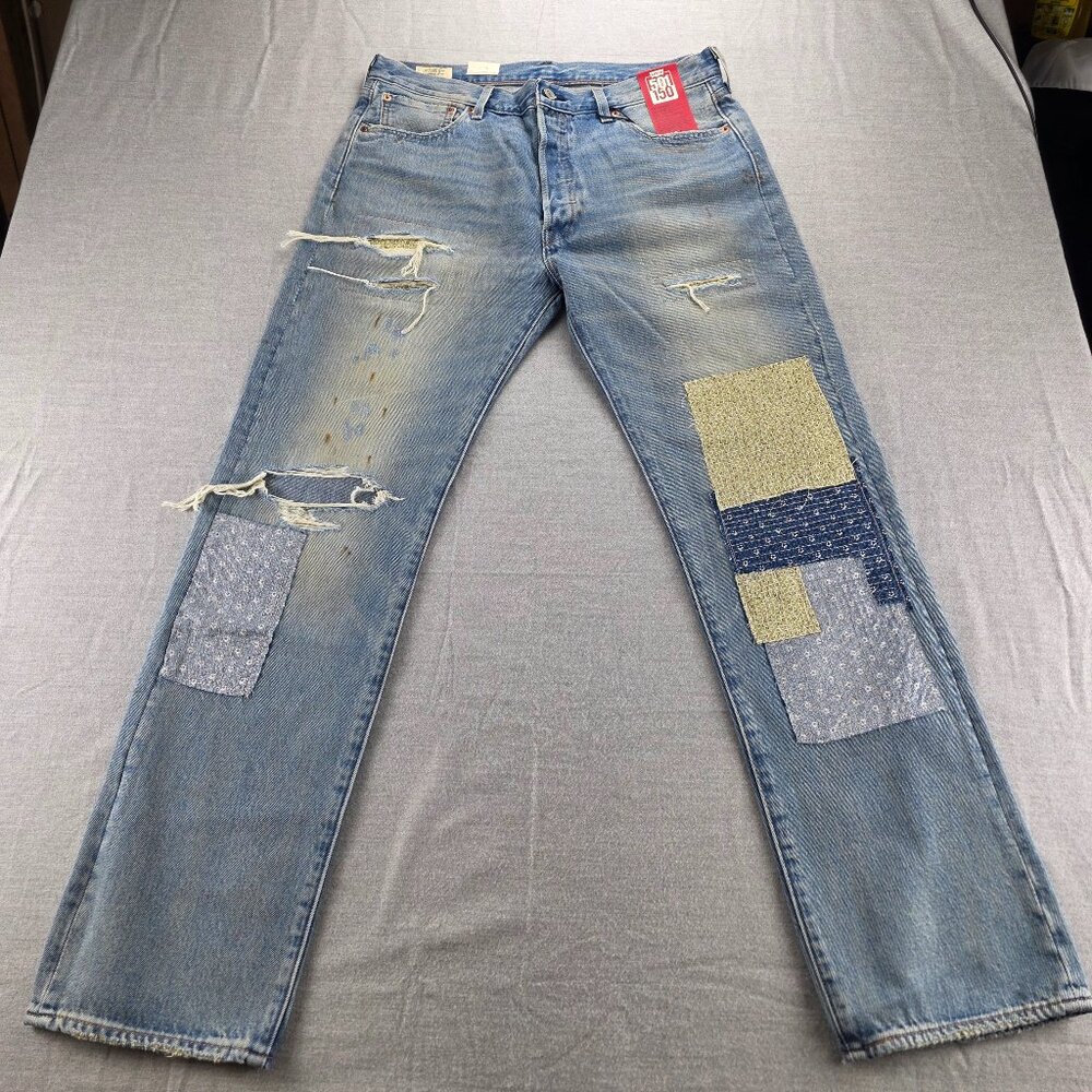 Levi's 150th Anniversary Men 501 Original Fit Selvedge Button Fly Jeans 36x34